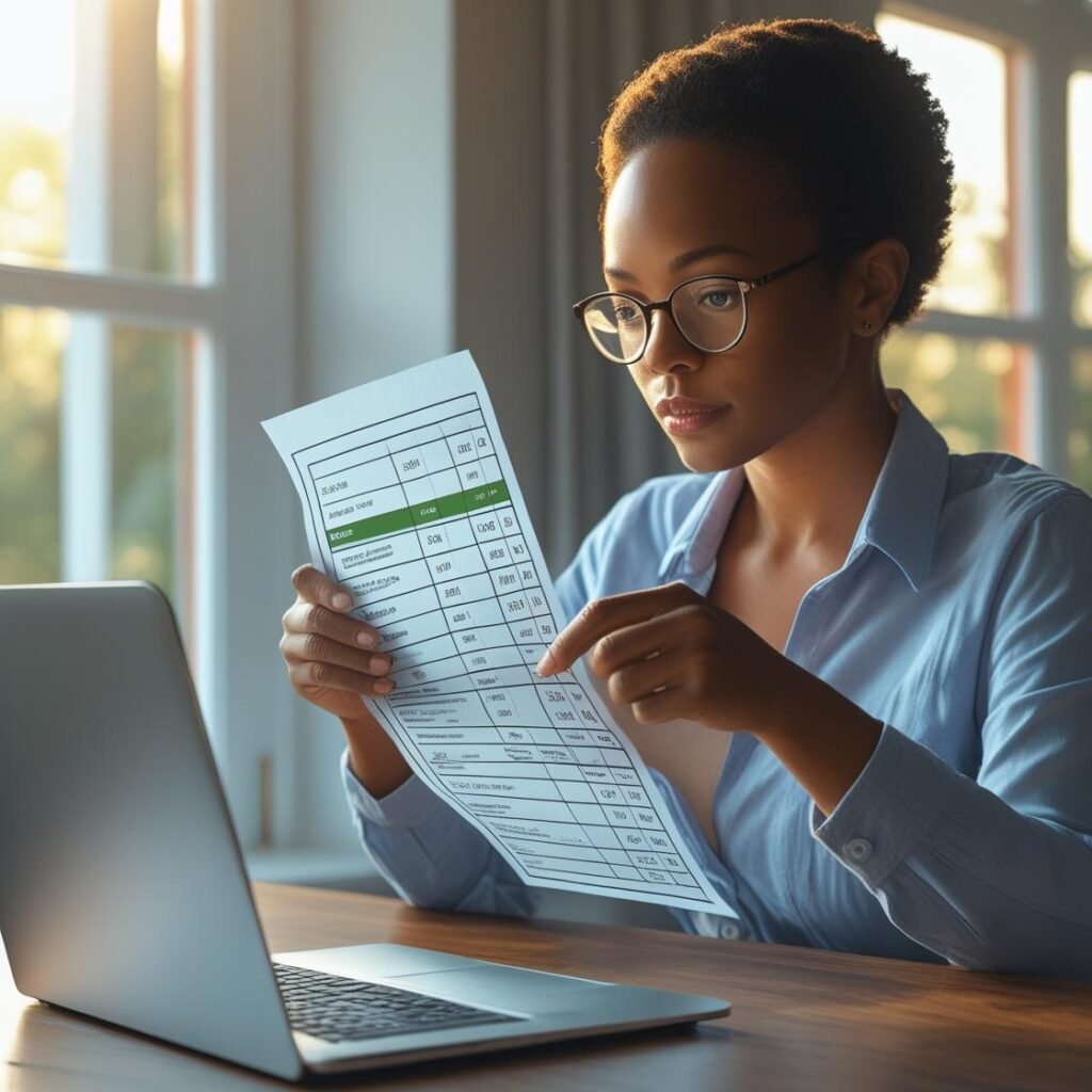 A person reviewing a budget spreadsheet on a laptop, symbolizing financial planning for a single-income household.