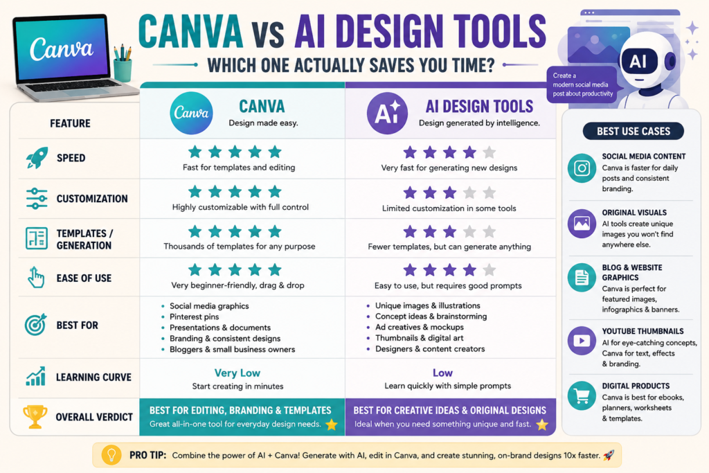 Canva vs. AI Design Tools: Side-by-Side Comparison