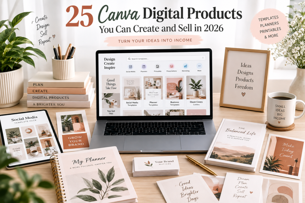25 Canva Digital Products You Can Create and Sell in 2026
